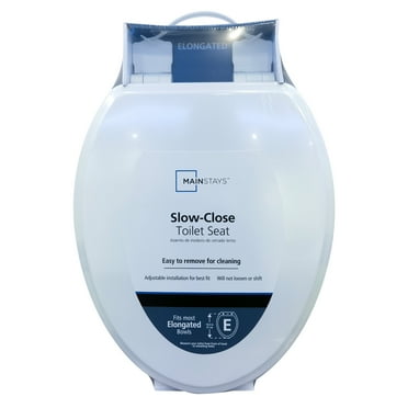 Mainstays Elongated Slow-Close Toilet Seat in White