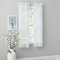 thumbnail image 1 of Mainstays Embroidered Scroll Rod Pocket Sheer Curtain Panel, White, 38" x 63", 1 of 7