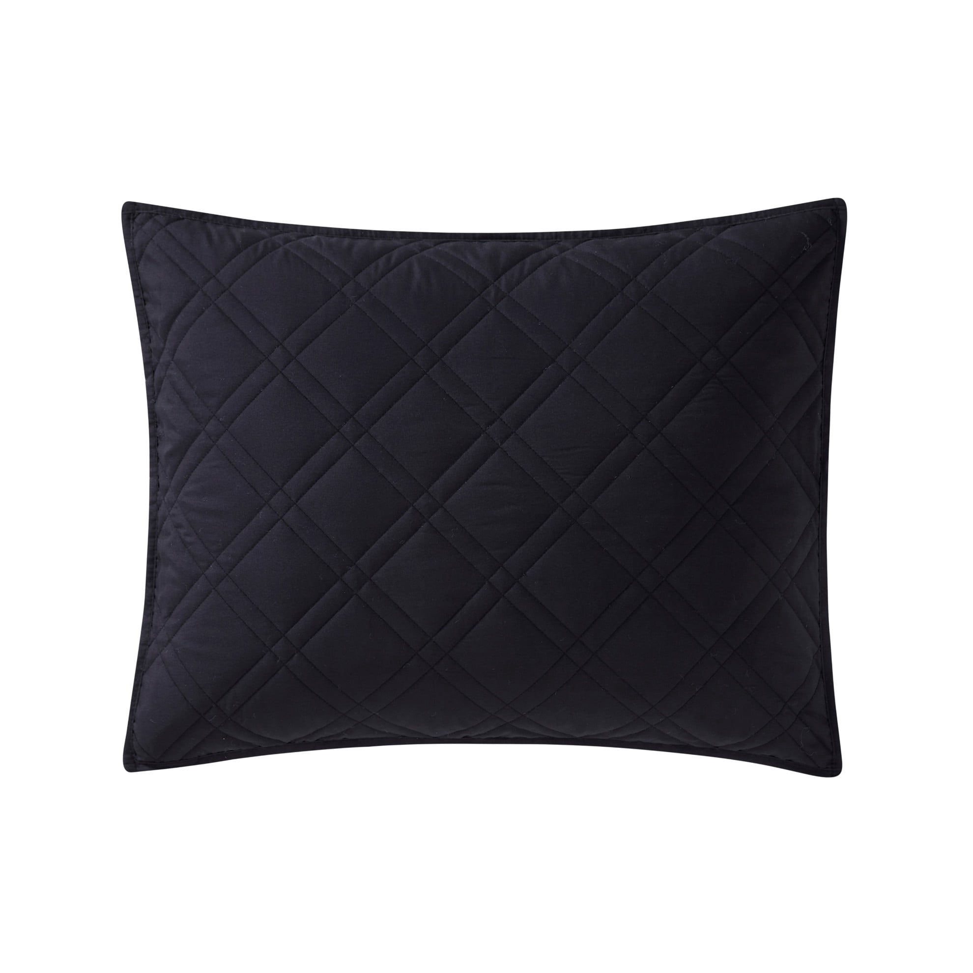 Mainstays Plaid Pillow Sham, Standard, Black & White, 1 Pack