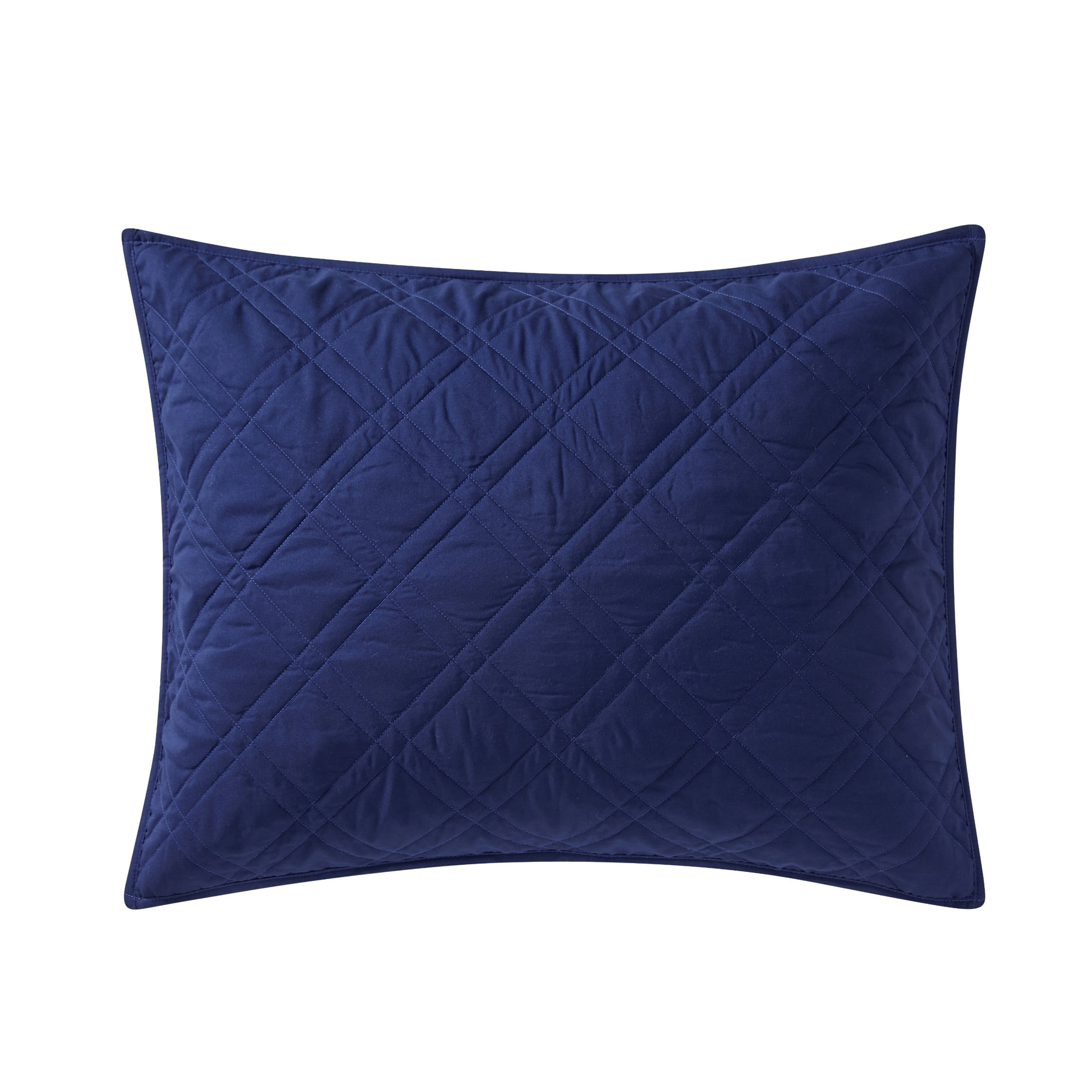 Mainstays Plaid Pillow Sham, King, Blue & White, 1 Pack