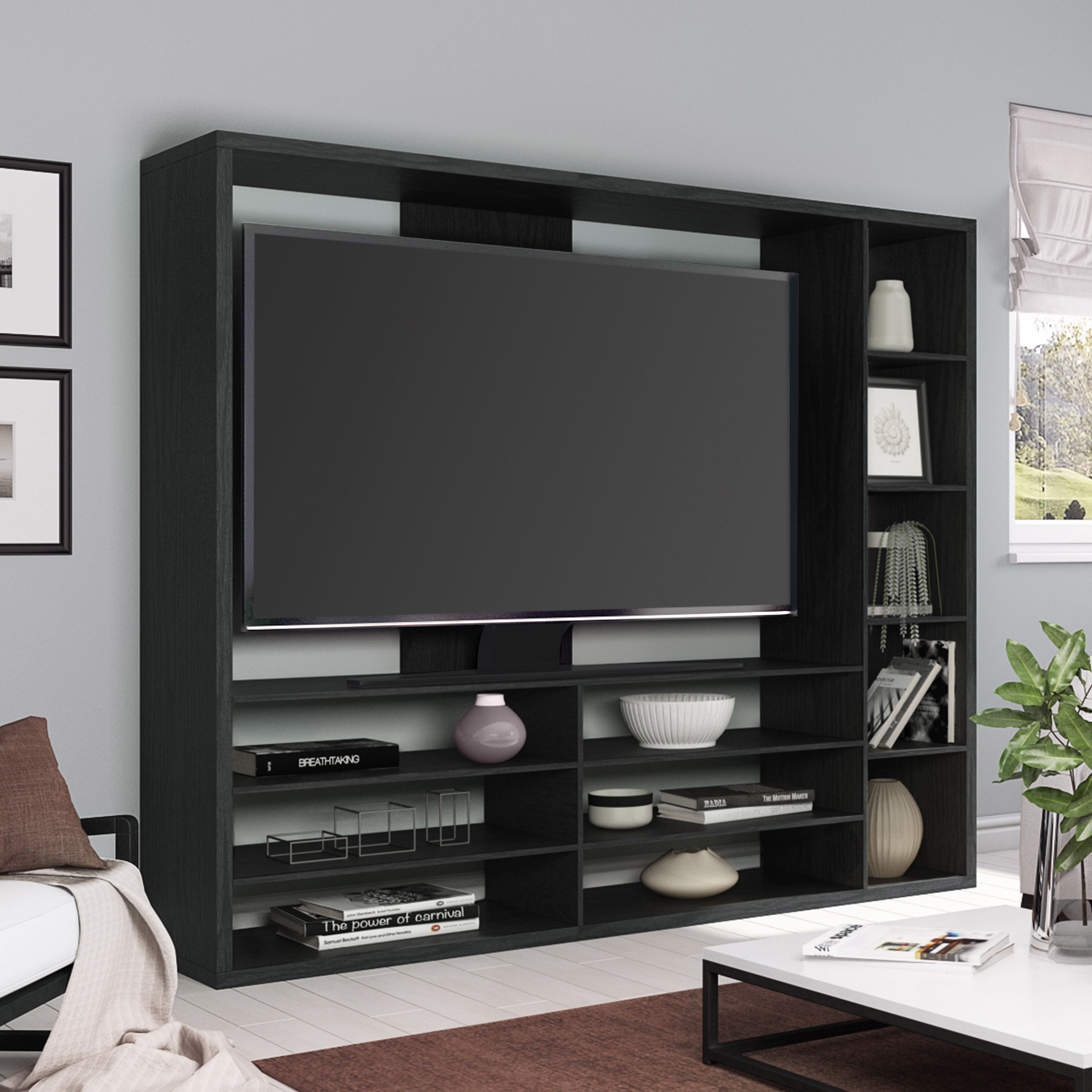 Mainstays Entertainment Center for TVs up to 55", Black - image 1 of 6