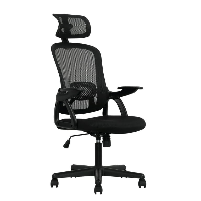 halfgeleider Silicium Regelmatig Mainstays Ergonomic Office Chair with Adjustable Headrest, Black Fabric,  275 lb capacity - Walmart.com