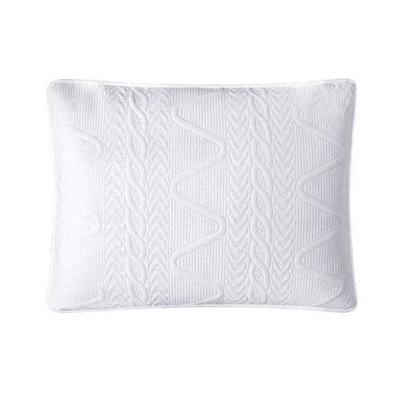Mainstays Stitched Corded Pillow Sham, Standard Size, White, 1 Pack