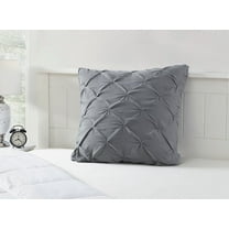 Mainstays Euro Microfiber Pintuck Pleat Pillow Sham, Grey, 26"x26"