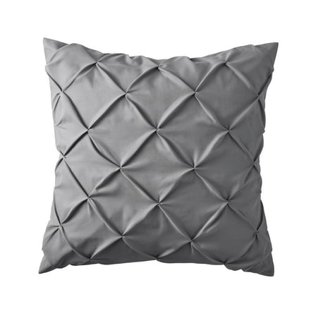 Mainstays Euro Microfiber Pintuck Pleat Pillow Sham, Grey, 26"x26"