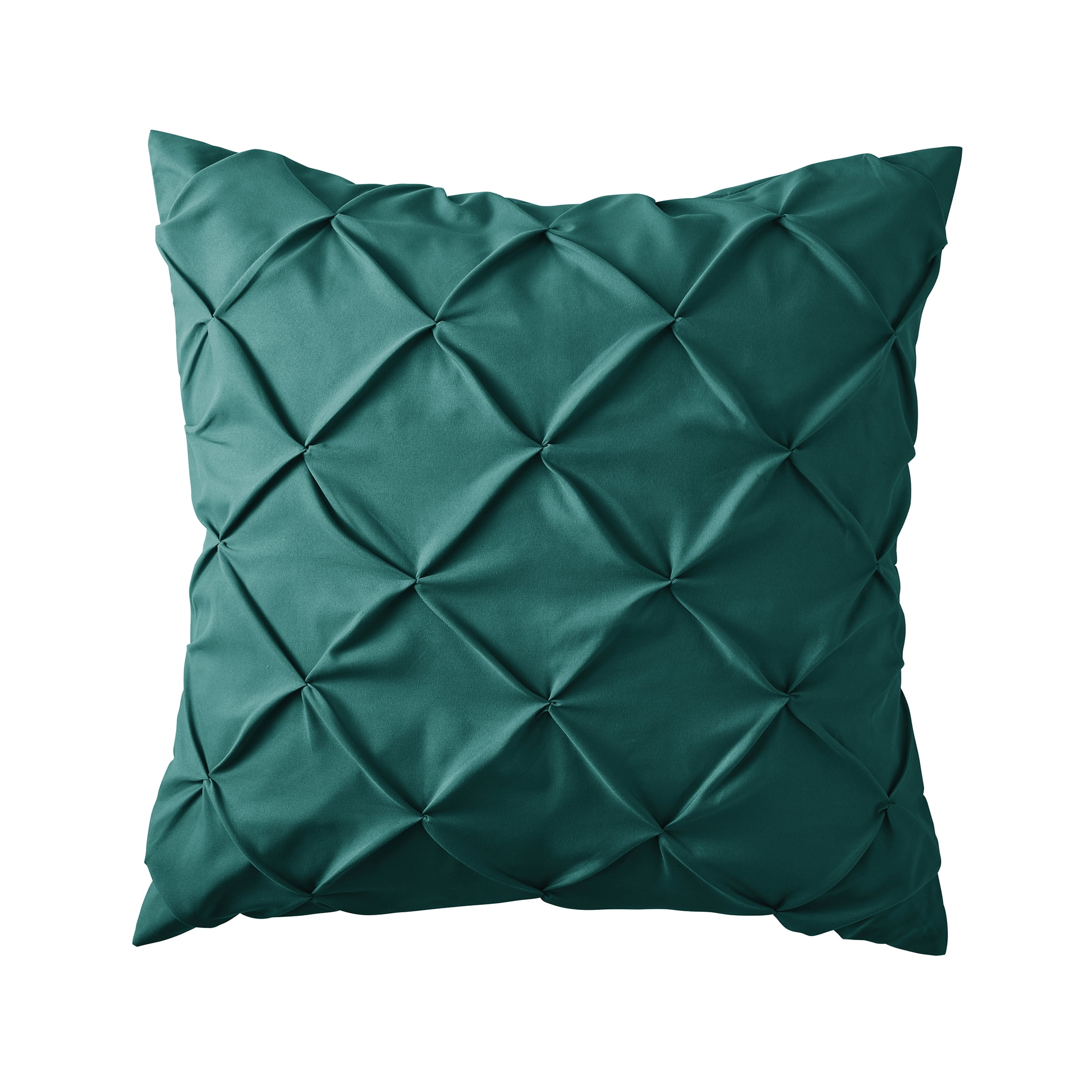Mainstays Euro Microfiber Pintuck Pleat Pillow Sham, Teal Blue, 26"x26"