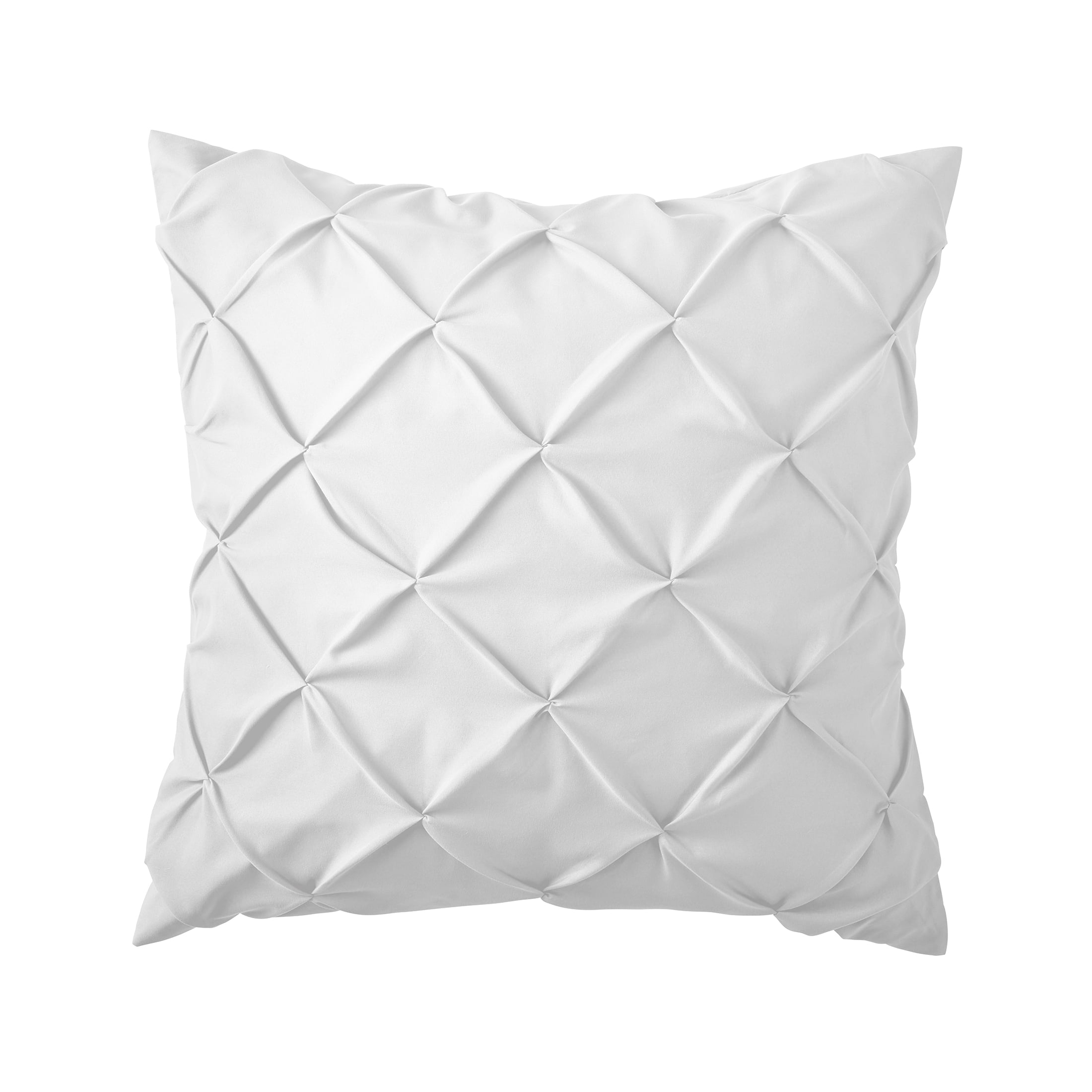Mainstays Euro Microfiber Pintuck Pleat Pillow Sham, White, 26"x26"