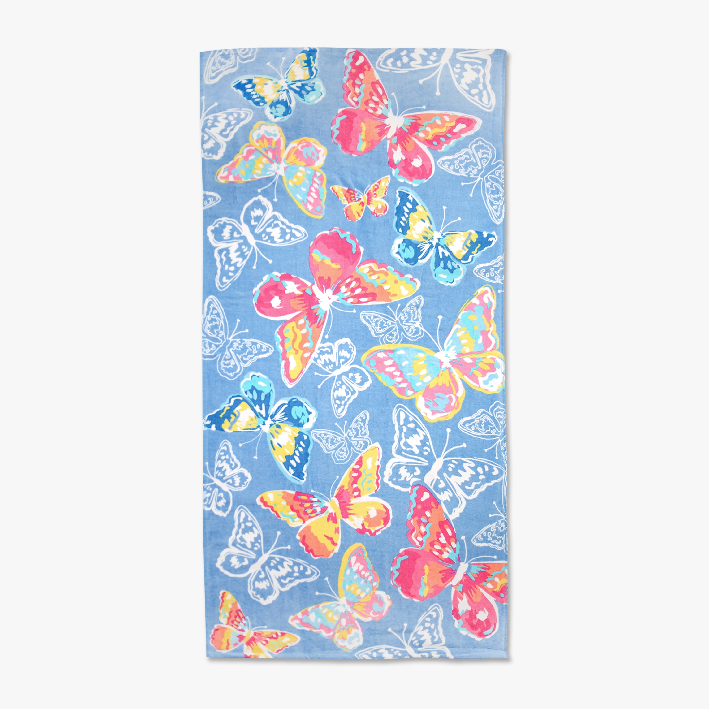 Mainstays Everyday Printed Butterfly Cotton-Blend Velour Beach Towel, 30" X 60"
