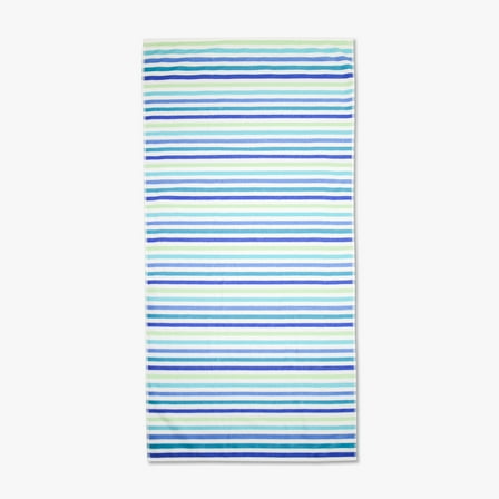 Mainstays Everyday Yarn Dyed Cool Breton Stripe Cotton-Blend Velour Beach Towel, 30" X 60"