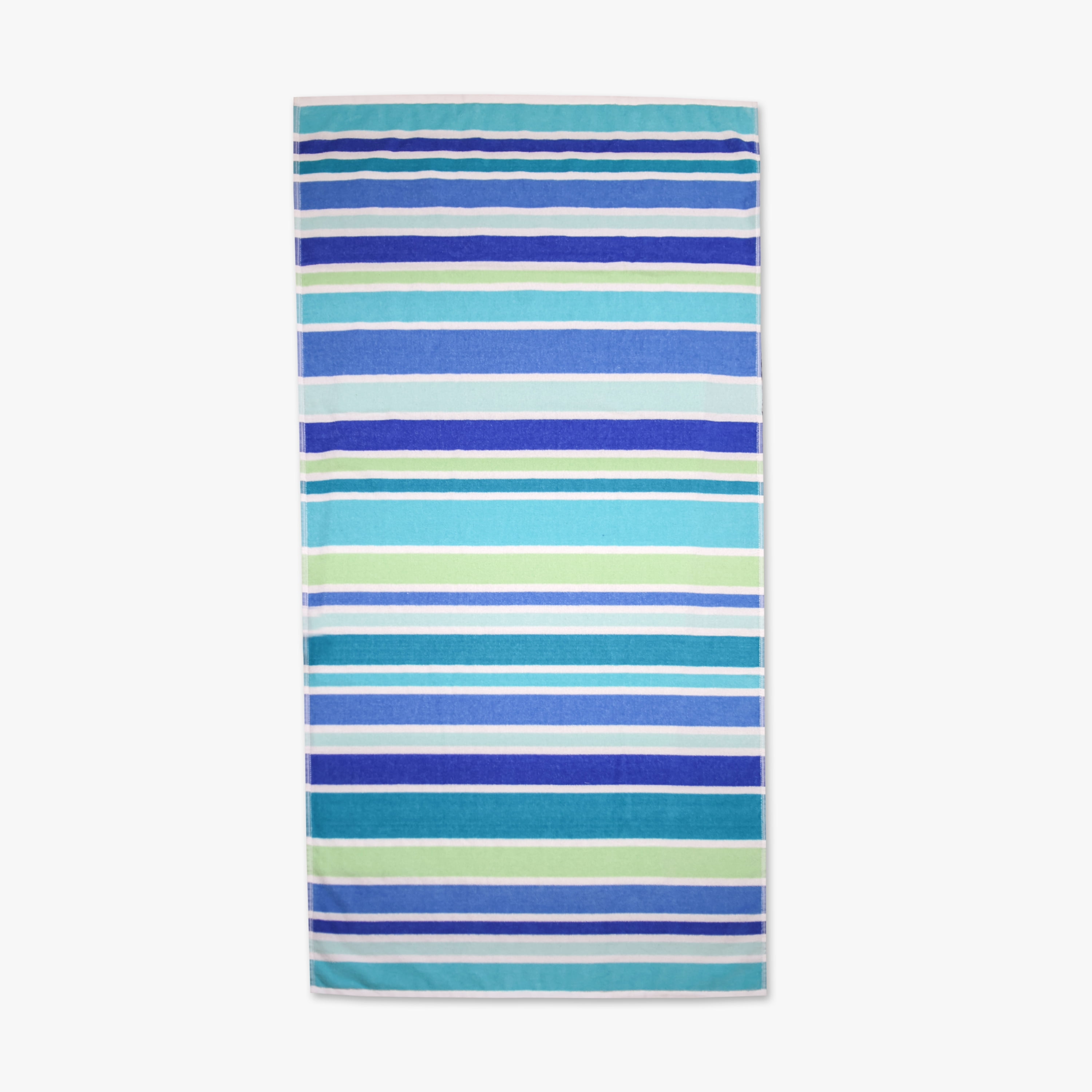 Mainstays Everyday Yarn Dyed Cool Variegated Stripe Cotton-Blend Velour Beach Towel, 30" X 60"