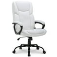 thumbnail image 1 of Mainstays Executive Ergonomic High Back Leather Home Office Desk Chair, White, 1 of 15