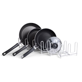 Mainstays Expandable Pan & Lid Organizer, White