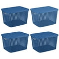 thumbnail image 1 of Mainstays Extra Large Decorative Plastic Storage Basket W/Lid, Blue Cove, 1 of 14