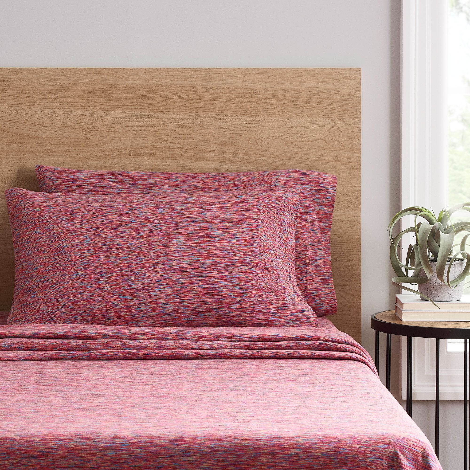 Mainstays Extra Soft Adult Jersey Bed Sheet Set, Full, Apricot Crackle