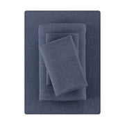 Mainstays Cotton-Rich Extra Soft Jersey Bed Sheet Set, Full, Blue Cove, 4 Pieces