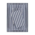 thumbnail image 1 of Mainstays Cotton Rich Extra Soft Jersey Bed Sheet Set, Queen, Blue Stripe, 4 Pieces, 1 of 6