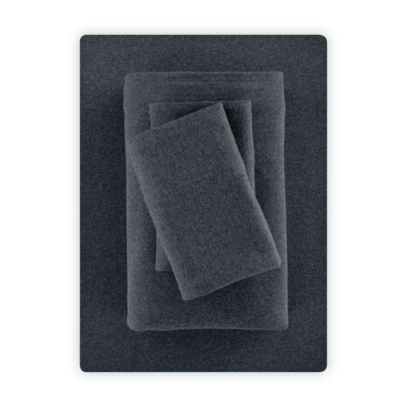 Mainstays Extra Soft Jersey Bed Sheet Set, Queen, Grey Stone, 4 Pieces