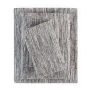 Mainstays Cotton Rich Extra Soft Jersey Bed Sheet Set, Twin-XL, Grey Spacedyed, 3 Pieces