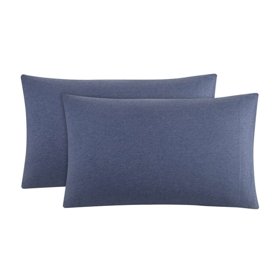 Mainstays Extra Soft Jersey Pillowcase Set, Standard/Queen, Blue Cove, 2 Pieces
