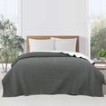 thumbnail image 1 of Mainstays Jersey Quilt Bedding Black Striped 60% Cotton, 40% Polyester Jersey Knitted Weave Quilts, King - Reversible, Breathable, 1 of 8