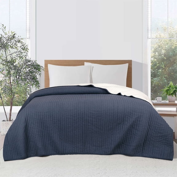 Mainstays Jersey Quilt Bedding 60% Cotton, 40% Polyester Jersey Knitted Weave, King - Reversible, Breathable