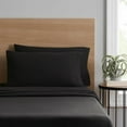 Mainstays Extra Soft Jersey Bed Sheet Set, Full, Rich Black, 4 Pieces