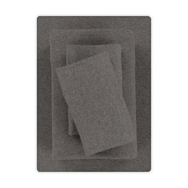Mainstays Extra Soft Jersey Bed Sheet Set, Queen, Charcoal, 4 Pieces