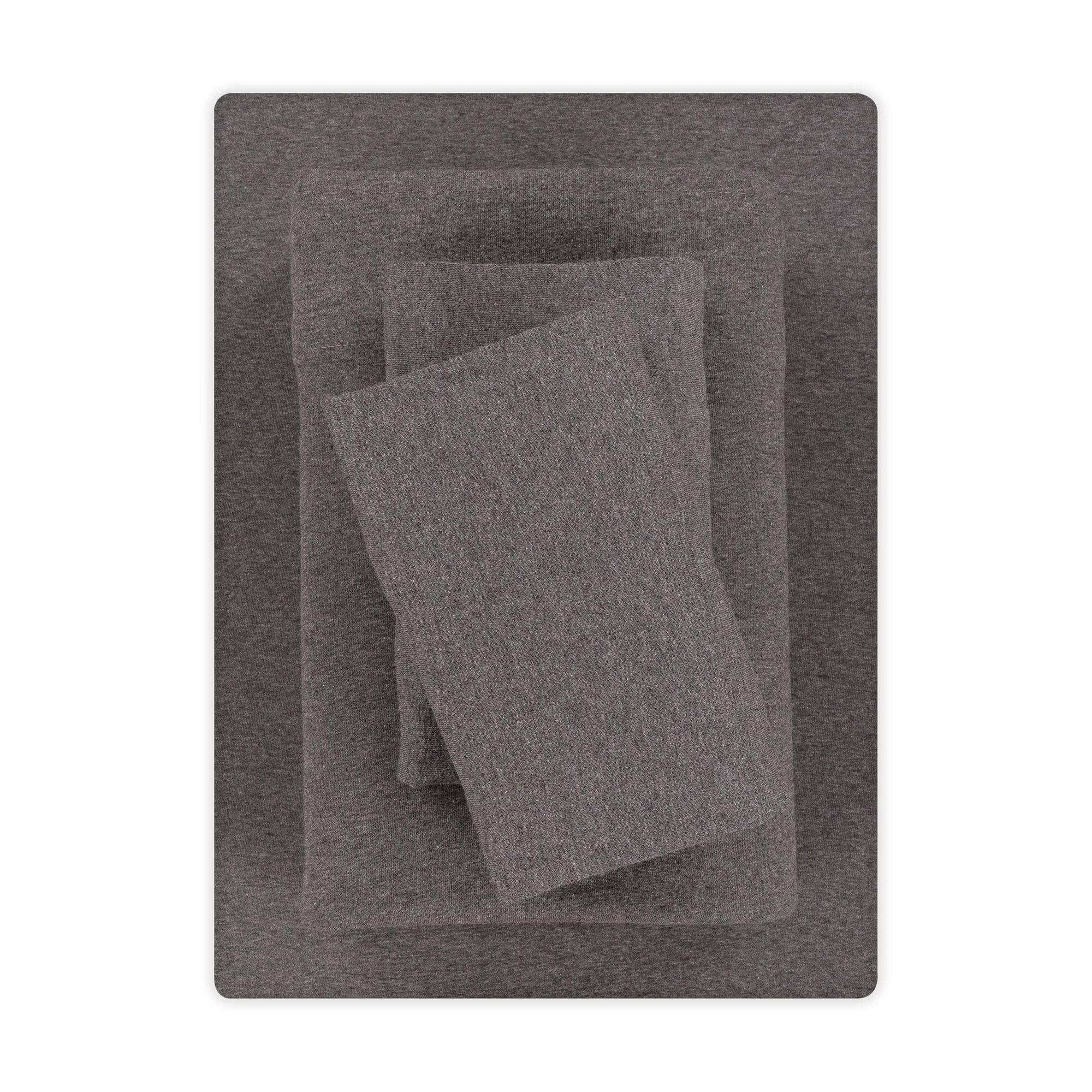Mainstays Cotton Rich Extra Soft Jersey Bed Sheet Set, Queen, Charcoal, 4 Pieces