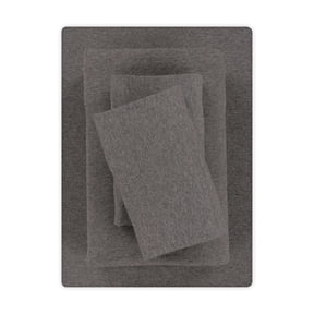 Mainstays Cotton-Rich Extra Soft Jersey Bed Sheet Set, Queen, Charcoal, 4 Pieces