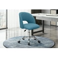 thumbnail interactive-video image 1 of Mainstays Fabric Upholstered Open Back Office Chair, Teal for Teens and Adults, 1 of 6