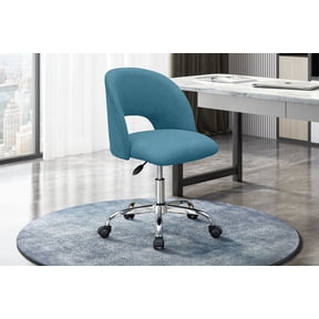 Mainstays Fabric Upholstered Open Back Office Chair, Teal, for Teens and Adults