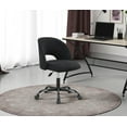 thumbnail image 1 of Mainstays Fabric Upholstered Open Back Office Chair with Textured Boucle Fabric Casters, Black, for Teens and Adults, 1 of 6