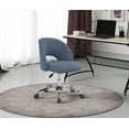 thumbnail image 1 of Mainstays Fabric Upholstered Open Back Office Chair with Textured Boucle Fabric, Casters, Grey for Teens and Adults, 1 of 6