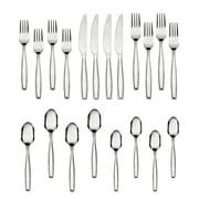Mainstays Fairport 20 Piece Adult Stainless Steel Flatware Set, Silver, Tableware Service for 4