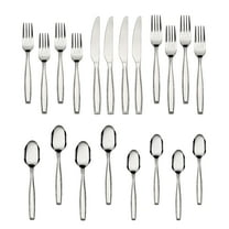 Mainstays Fairport 20 Piece Adult Stainless Steel Flatware Set, Silver, Tableware Service for 4