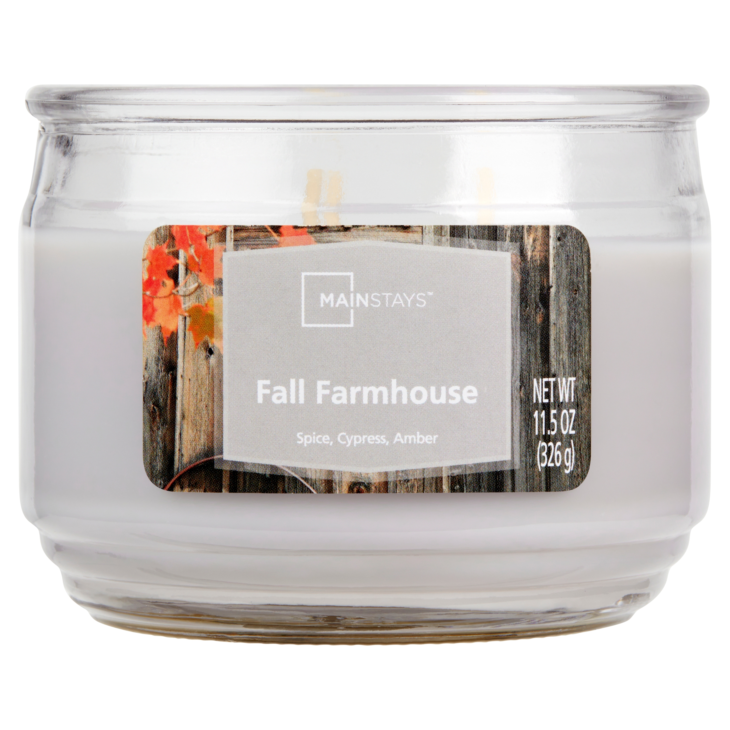 Mainstays Fall Farmhouse Scented 3-Wick Glass Jar Candle, 11.5 oz - image 1 of 7