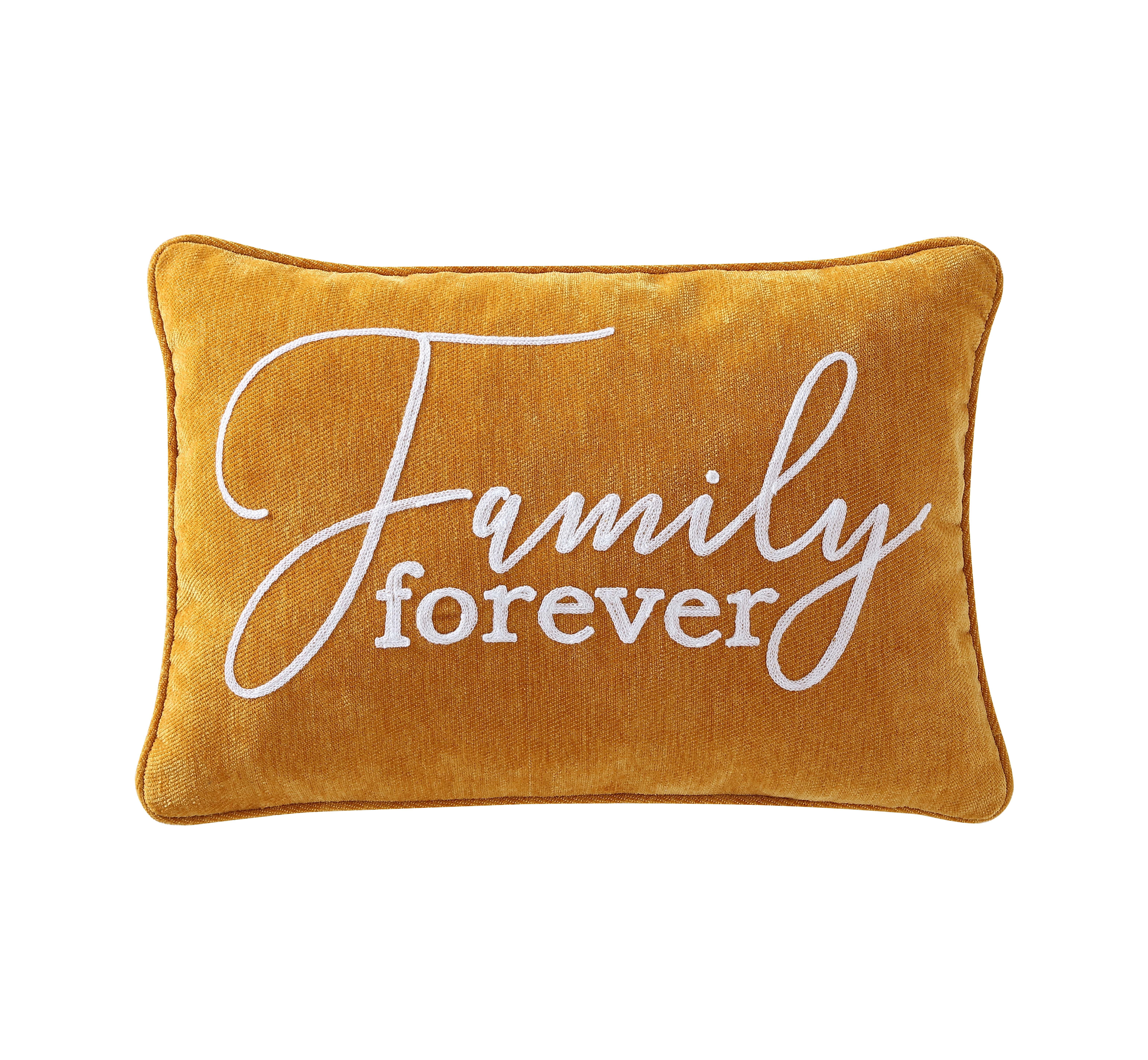Mainstays, Family Decorative Pillow, Oblong, 14\'\' x 20\'\', Yellow ...