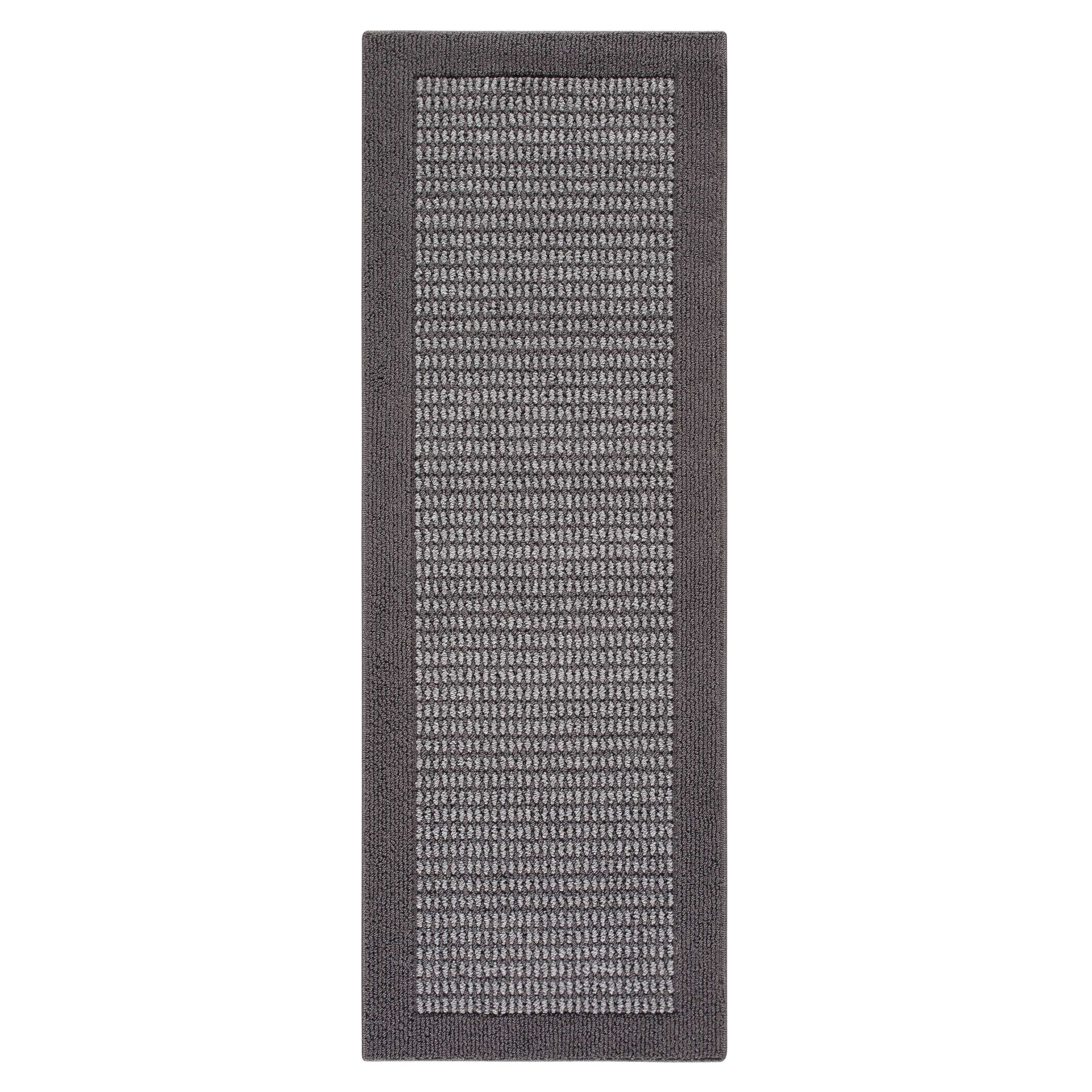 Gray Synthetic Tufted Non-slip Indoor Runner Rug