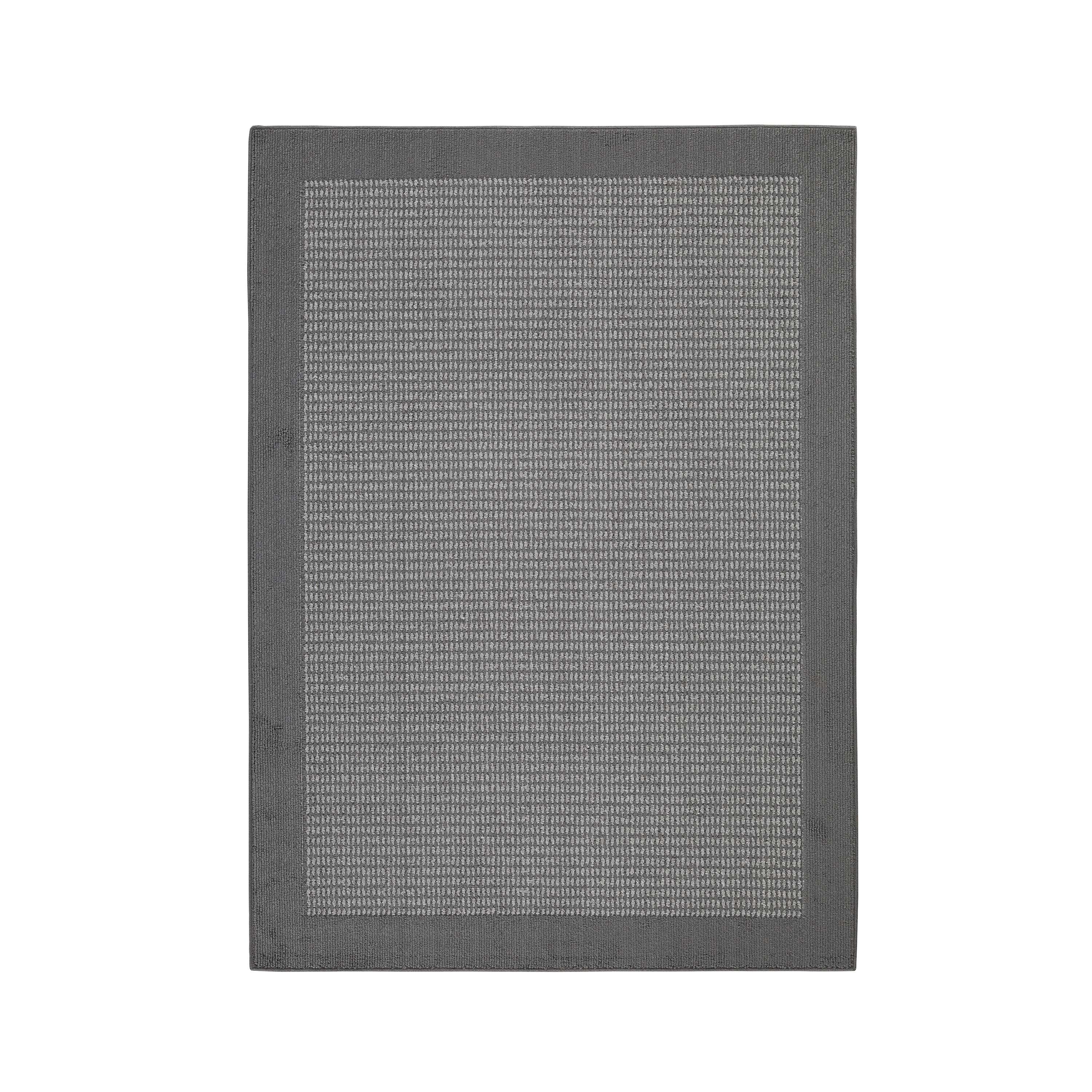 Mainstays Farmhouse Faux Sisal Olefin Gray Border Indoor Area Rug, 5' x 7'