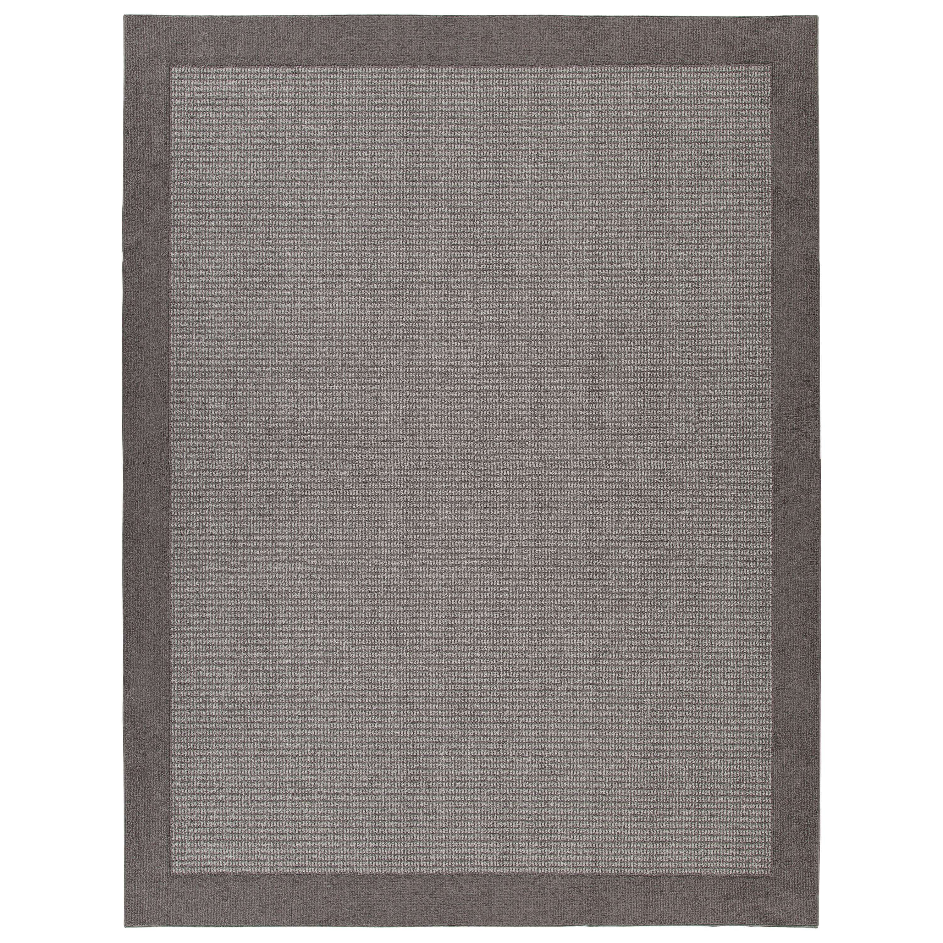 Mainstays Farmhouse Faux Sisal Olefin Gray Border Indoor Large Area Rug, 9' x 12'