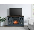 thumbnail image 1 of Mainstays Farmhouse Fireplace TV Stand for TVs up to 55", Navy/Walnut Finish, 1 of 9