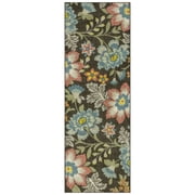 Mainstays Oversized Floral Gray Multicolor Indoor Hallway Runner Rug, 2 ft x 6 ft