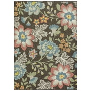 Mainstays Farmhouse Oversized Floral Gray Multicolor Indoor Area Rug, 5' x 7'