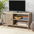 thumbnail interactive-video image 1 of Mainstays Farmhouse TV Stand for TVs up to 50", Rustic Gray, 1 of 8