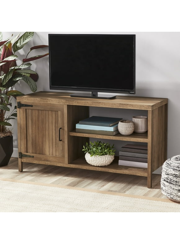 Mainstays Farmhouse TV Stand for TVs up to 50", Rustic Weathered Oak