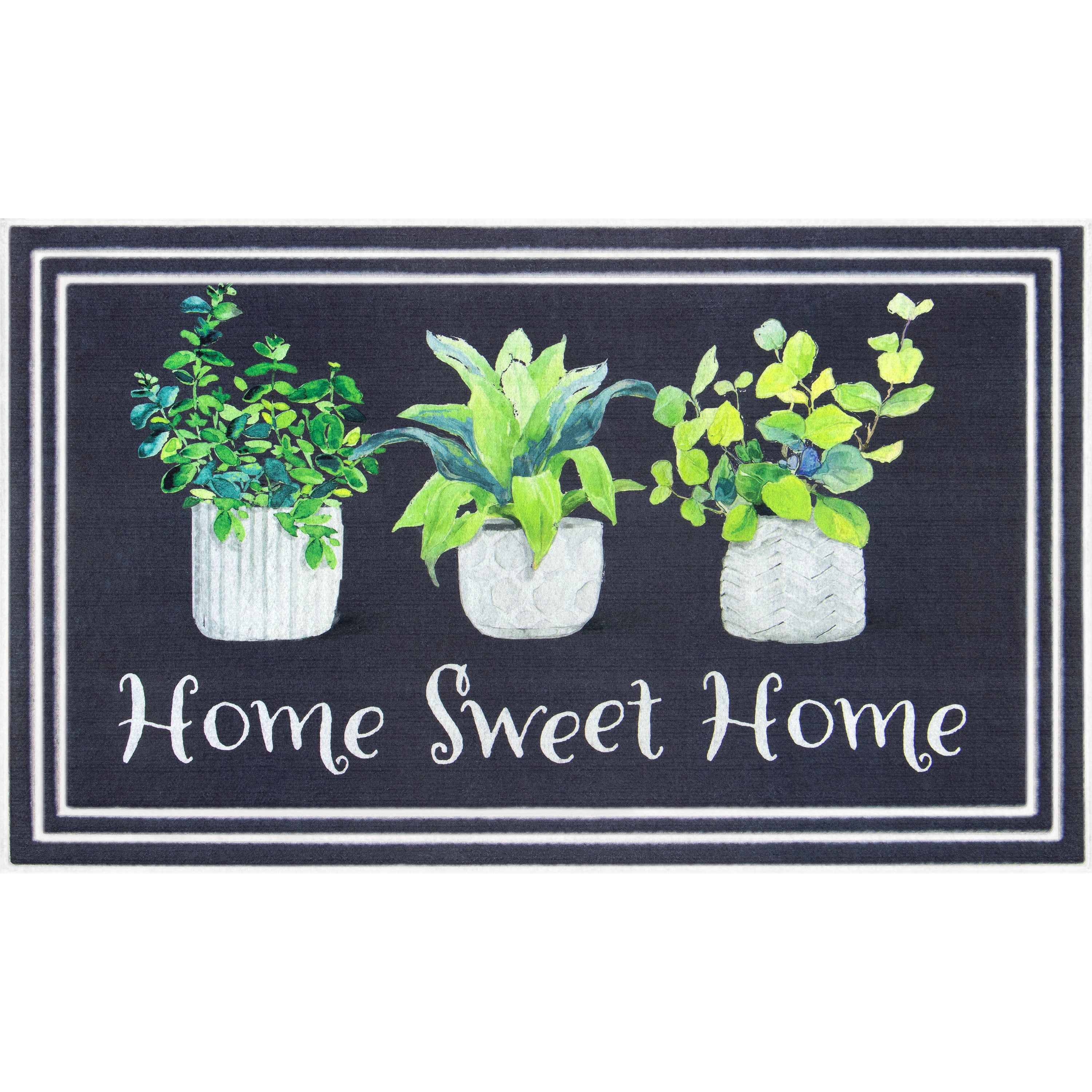 Apache Mills Fashionables Deluxe Potted Plants Doormat, 1.5 ft x 2.5 ft