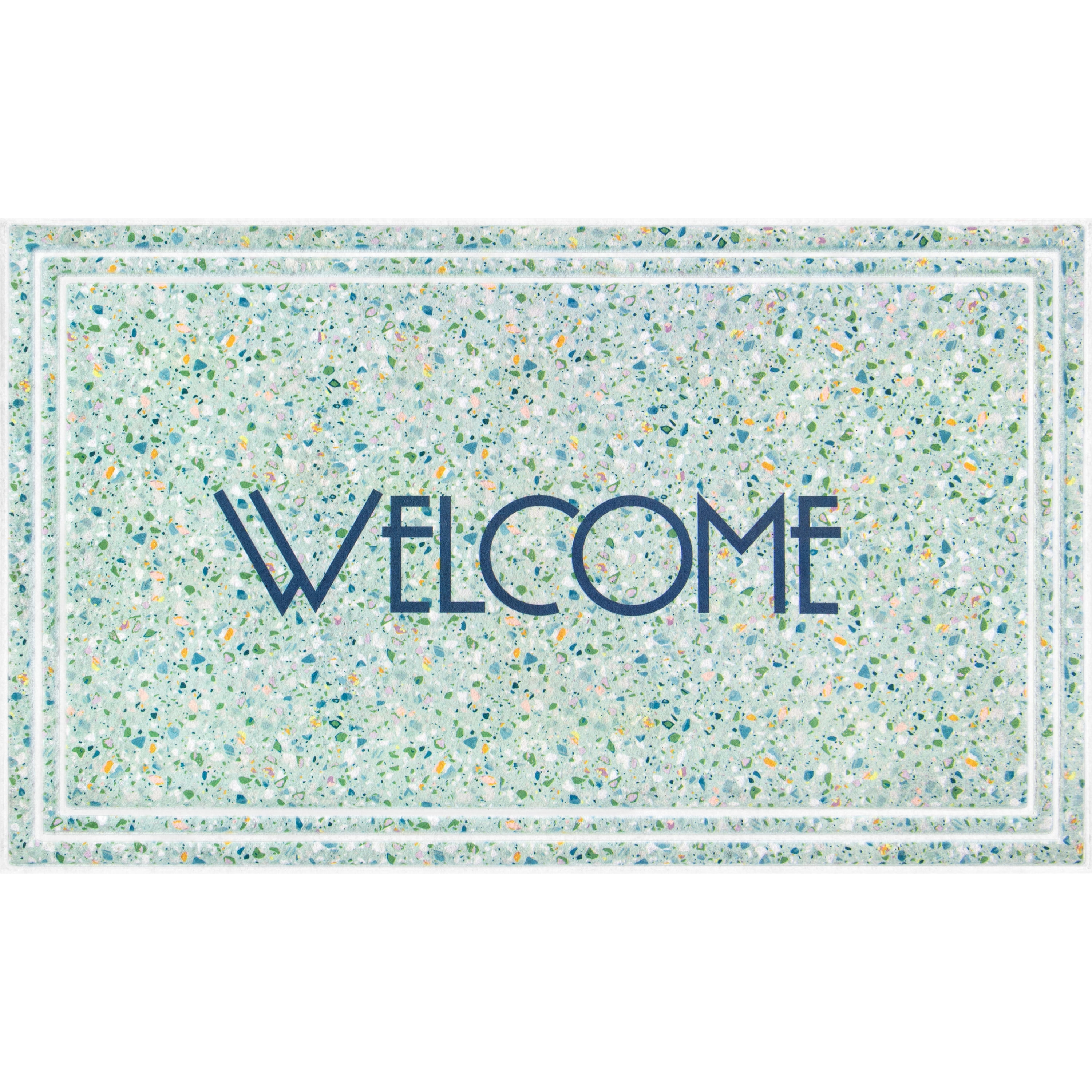 Apache Mills Fashionables Deluxe Modern Terrazzo Welcome Indoor/Outdoor Doormat, 1.5' x 2.5'