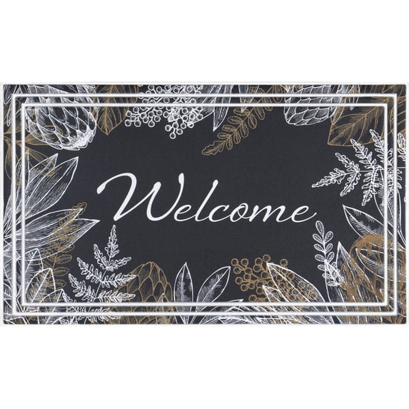 Apache Mills Fashionables Deluxe Patricia Dark Botanical Indoor/Outdoor Doormat, 1.5' x 2.5'