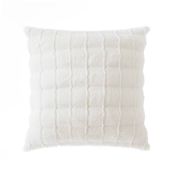 Mainstays Faux Fur 19"x19" Decorative Pillow, Ivory, 1 piece