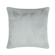 Mainstays Faux Fur Pillow, 18 in x 18 in, Gray, Square, 1 Piece